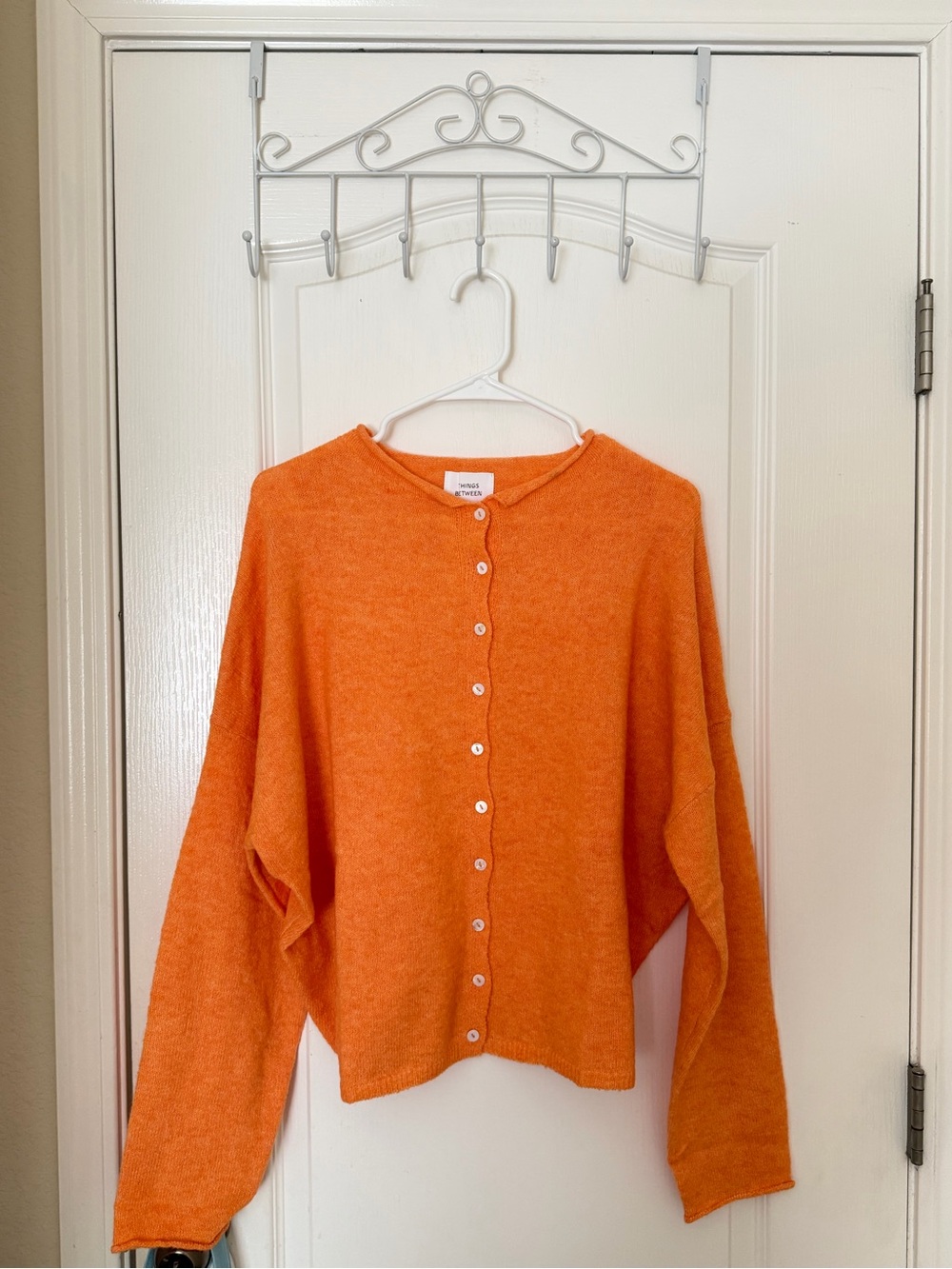 Vibrant Orange Button-Front Women's Cardigan